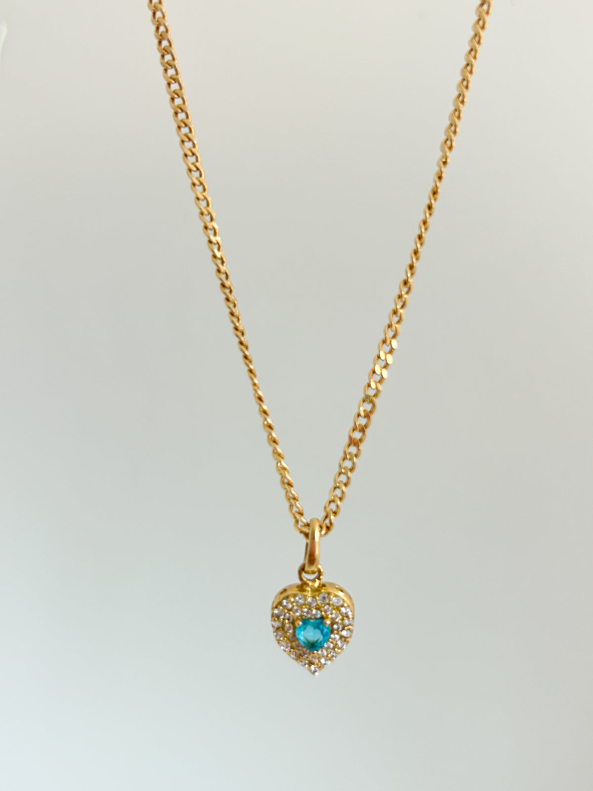 Zirconia Heart Cuban Necklace