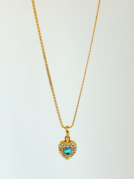 Zirconia Heart Bismarck Necklace