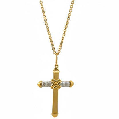 Bicolor Cross Necklace