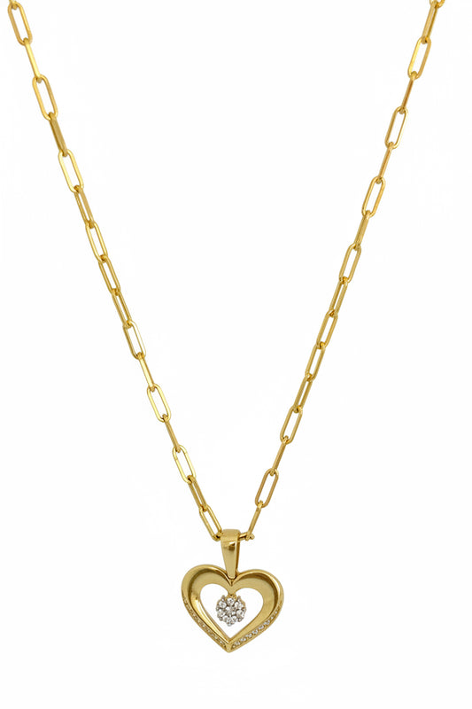 Heart Paper Clip Necklace
