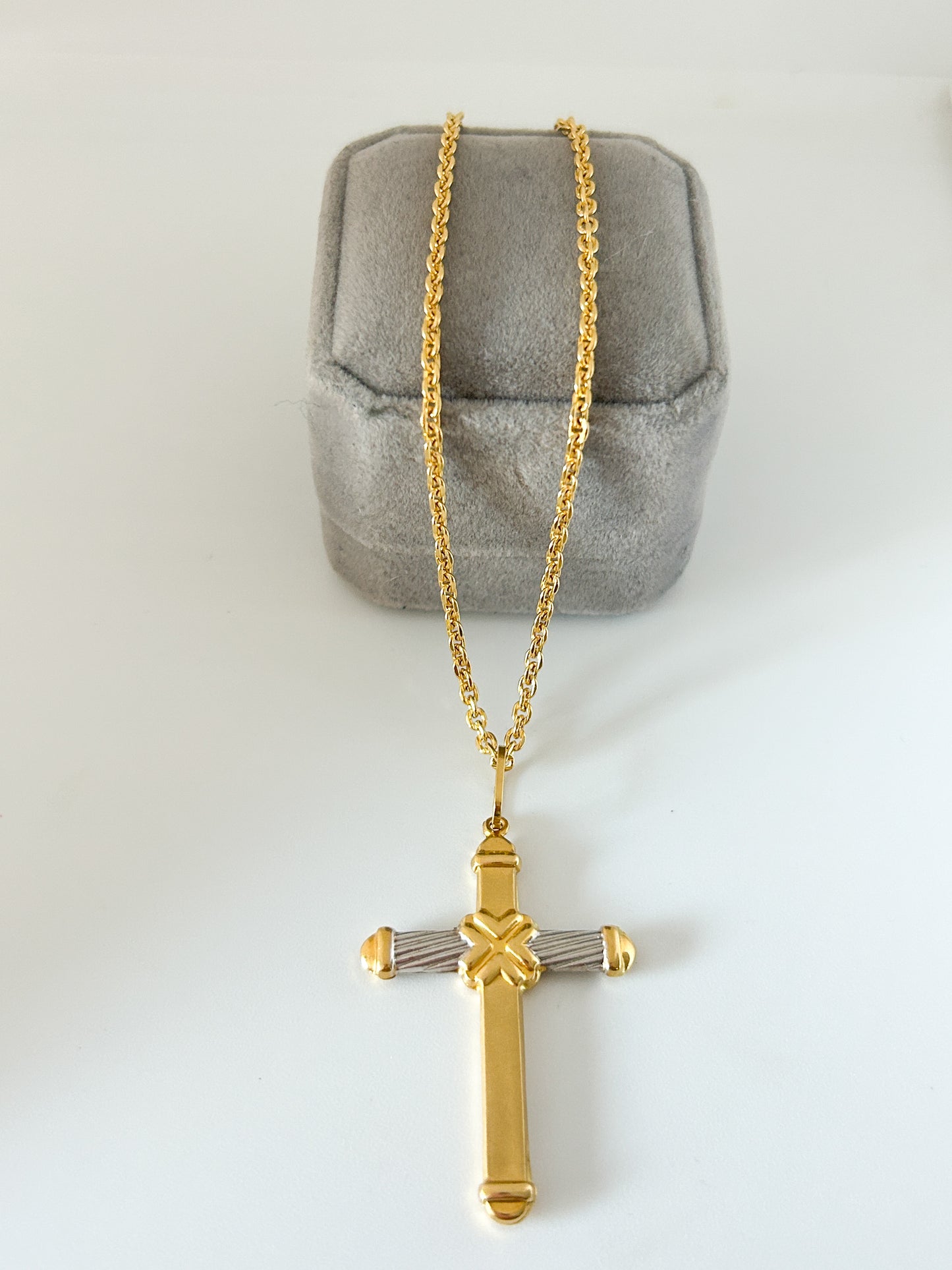Bicolor Cross Necklace